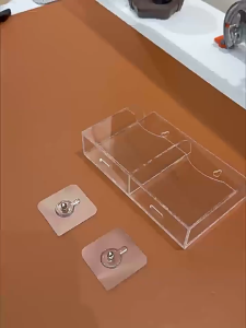 【 In Stock 】Acrylic Remote Control Holder Wall Mounted Remote Control Storage Box Multifunctional Phone Organizer Home Storage Pemegang Alat Kawalan Jauh Akrilik 遥控手机收纳