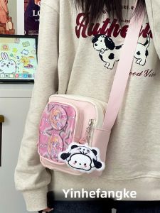 Casual Transparent Crossbody Bag Lightweight Mobile Phone Bag Adorable Girls Leisure Slant Bag Versatile Biji Pain Bag