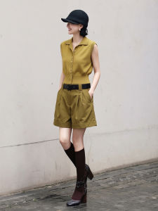 BOGUDU | Relaxed Feeling Summer New Set Green Tank Top with Matching Shorts