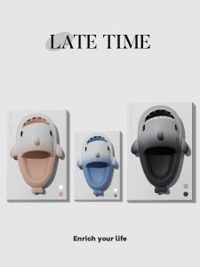 Childrens Gradient Shark Slippers Indoor Home Family Anti-Slip Bathroom Bathing Cool Slippers Comfortable Soft EVA Material