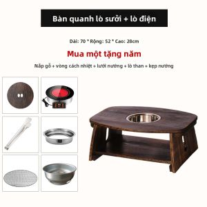TONGMUSHIJIA | Bàn Trà Đa Năng Gấp Gỗ Nguyên Khối