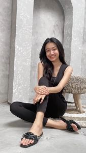 Sara Sara Sera I Sandal Slop Flat Wanita Stylish Casual Motif Trendy Kekinian Kualitas MALL