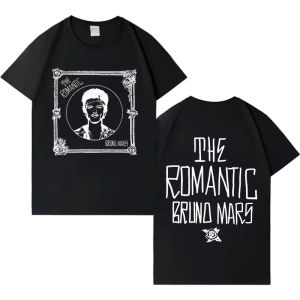 Sanrio | Singer Bruno Mars New Album Pop Tshirt Mens Women Casual Loose Short Sleeve T-shirt Mens Aesthetic Harajuku Gothic Crewneck Tops