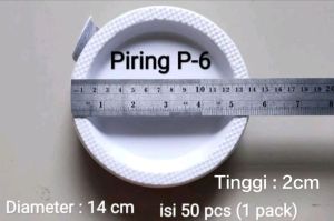 Piring Makan Plastik P6 P7 P9 Piring pesta sekali pakai putih isi 50 pcs