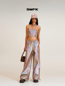 SMFK | Vibrant Handcrafted Workwear Pants Wide Leg