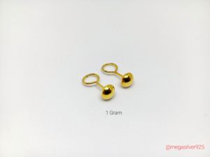 ANTING / GIWANG TOGE PENTOL POLOS PERAK 925 LAPIS EMAS KUNING 24K