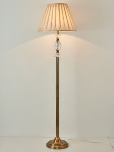 KELUO | Vintage Luxe Crystal Decor Copper Floor Lamp