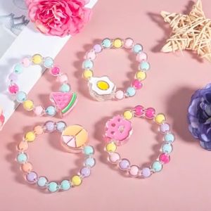 Mamibayi Bracelet Gelang Tangan Anak Lucu Ikat Rambut Manik-Manik Jelly Warna Warni