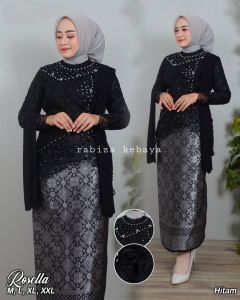 Stelan Kebaya Brokat Modern Rosella Selendang Mewah Terbaru Kekinian Elegan Pesta Wisuda Lamaran Kondangan Ibu Besan Hajat
