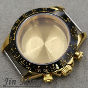 40mm High-Quality Ceramic Bezel Quartz Chronograph Watch Case Sapphire Crystal Water-Resistant Compatible with Daytona VK63 VK64