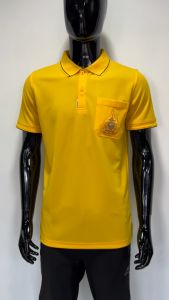 BCS Sport เสื้อเจ้า EVERYDAY POLO สีเหลือง พร้อมอาร์มทอตราสัญลักษณ์ 72 พรรษา เนื้อผ้า SMOOTH POLYESTER