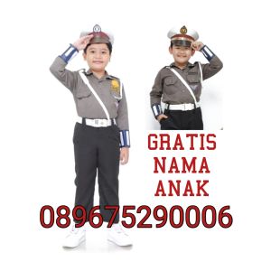BAJU SERAGAM POLISI ANAK TK/PAUD GRATIS BORDIR NAMA