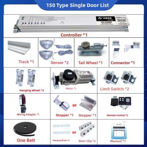 Inspired Automatic Door System Whole Set Motor Induction Slide Door Electric Glass Door Home Automatic Sliding Door Universal