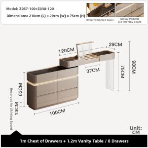 Modern Luxury Minimalist Design Bedroom Dressing Table with Drawer 1 Cabinet