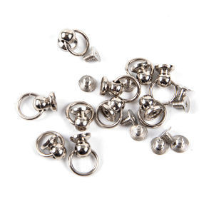 YEGBONG | 10pcs 8mm Metal Button O Ring Stud Screwback Craft Bag Phone Screw Nail Rivet