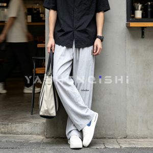 YASHENQISHI | Tencel Linen Summer Lightweight Straight Slim Loose Long Pants