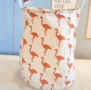 Foldable Cotton lLinen Dirty Clothes Laundry Basket Childrens Toy Storage Bucket