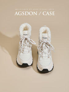 Agsdon Womens Winter Snow Boots Thickened Fleece Lined Short Booties round Toe Warm Cozy Plush Inner Waterproof PU Outsole