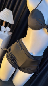 BIKINI OCEAN ชุดว่ายน้ำแบบแขนยาว ชุดว่ายน้ำเอวสูง ชุดว่ายน้ำเซ็ต 🍅 มีไซส์ M-L | น้ำหนัก 40-58 กก. Y368