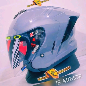 Helm JS Armor Half Face Standard SNI JS Armor Solid Motif Leopard yakuza kyoto kairoz sv300 fox zx1 ultron pro genos striker