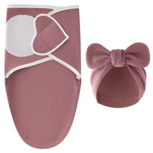 ผ้าห่มเด็กหมวกชุดการ์ตูนพิมพ์ผ้าฝ้ายทารกแรกเกิด Swaddle ปรับทารก Sleeping Swaddle Wraps All Seasons 0-6 เดือน