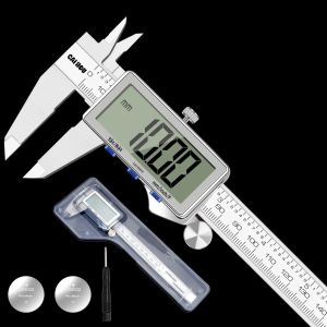 Thước Cặp Kỹ Thuật Số Bằng Thép Không Gỉ Được Nâng Cấp 150mm/6 Inch Với Màn Hình LCD Lớn Dành Cho Các Dự Án DIY Chế Biến Gỗ Và Các Phép Đo Trong Gia Đình