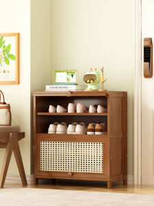 Economic Indoor Doorway Real Wood Shoe Rack Dustproof Storage Organizer New 2025 Model Compact Space Utilization