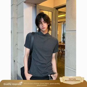 ZHUOCAN | Cross Body Collar Slim Fit Stylish Mens Tshirt