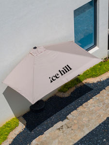 Small Courtyard Half Umbrella Outdoor Rectangle Side Plant Wall Mounted Sunshade Iron Frame Manual Opening Waterproof Polyester