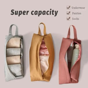 Portable Travel Zipper Bag Cosmetic Organizer Bag Socks Underwear Storage Pouch For Travel Suitcase Finishing Bag