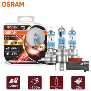 OSRAM H4 H7 H11 Night Breaker 200 Halogen Car Headlight New Gen +200% Bright Original Auto Lamps Made In Germany 9003 HB2 2pcs W-w