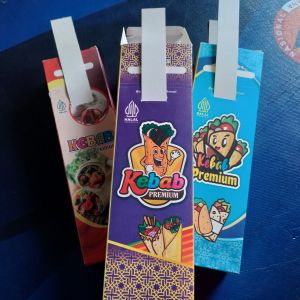 100 pcs Kemasan Kebab Kotak Premium/Bungkus Kebab Kotak Premium/Wadah Kebab Kotak Premium