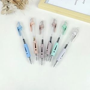 Retro Colorful Press Gel Pen Korean Style 0.5mm Ink Signature Pens Student Stationery School Office Supplies