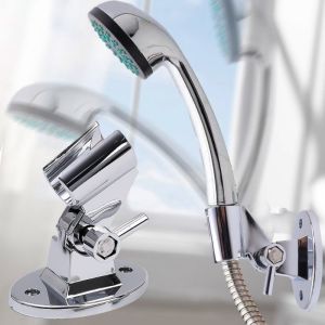 Shower Head Holder Adjustable Hand Shower Head Brackets ABS Wall Mount Holder Bathroom Accessories Mounting Fixed Base Universal