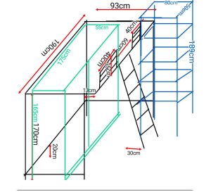 Loft bed customize for helper room singapore/maidbed/store room /utility
