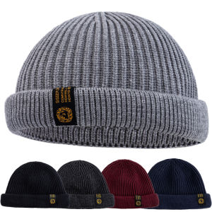 New Men Outdoor Skull Cap Fashion Short Melon Winter Dandy Hats Sailor Style Landlord Hats For Men Autumn Short Beanie Cap