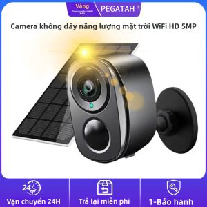 Camera Ngoài Trời Không Dây Năng Lượng Mặt Trời PEGATAH WIFI 5MP HD Với Pin 5000mAh Tích Hợp Hỗ Trợ Ứng Dụng O-Kam Pro Alexa & Lưu Trữ Đám Mây