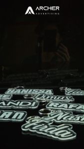Gantungan Kunci Nama | Logo Akrilik Custom Ukir Laser