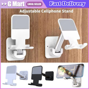 Wall Mount Cell Phone Tablet Holder Retractable Phone Stand for Mirror Bathroom Bedroom Kitchen Treadmill Non Slip Wall Holder