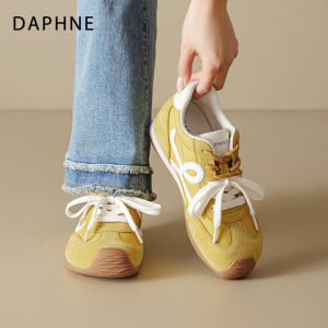 Daphne | Yellow Women New Style Height Increasing Vintage Casual Sneakers