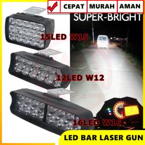 LAMPU LED BAR TEMBAK SOROT LASER GUN CREE 12 15 16 MATA LED MOTOR MOBIL