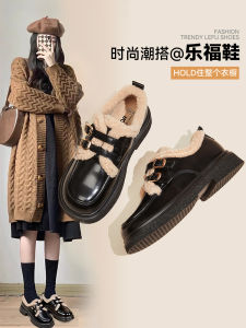 Warm Fleece Lined Snow Boots Womens Loafers Thick Bottomed Shoes Comfortable Winter Boots Black Leatherette Slip-On Boots