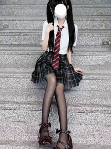 ชุดยูนิฟอร์ม JK สาวสวยซากุระจิม่าออริจินัลของแท้ชุดผ้าไหมสีดำสาวแซ่บชุดกระโปรงจีบรอบฤดูร้อนครบชุดกระโปรงสั้น