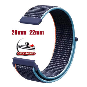 Nylon Loop Strap 20mm 22mm for Garmin Venu 4 3 Sq 2 Quick Adjustable Watch Band for Forerunner 570 265 255 165 Vivoactive 6 Belt