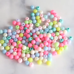 [25 Gram] Manik Susu Bulat 6mm 8mm Manik Kapur Pastel Bulat Warna Warni Bahan Kerajinan Tangan