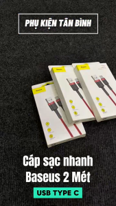 Cáp Sạc Nhanh Baseus Cafule Cổng Type C Dài 2 Mét Chính Hãng