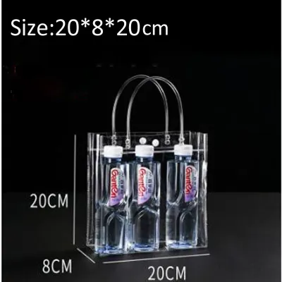 5/10/20/30PCS Transparent Plastic Gift Bag with Handle Reusable PVC Gift Clear Packaging Wedding Birthday Party Portable Handbag