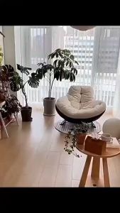 Lazy Rocking chair sofa Home lounge chair Lounge chair Nordic style sofa Penguin chair Living room Recliner Sofa Orange/Grey