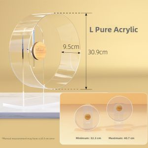 Niteangel Large Size Acrylic Hamster Wheel Stand Super Silent Gold Retriever Cage Decoration Products Hamster Accessories