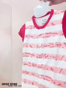 UALA ROGO - Body cộc tay in hình kẻ chữ size (3-6m) 6-7 kg